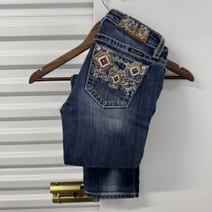 Miss Me Jeans Women 16 Skinny Embellished Rhinestone Western Denim 28x31